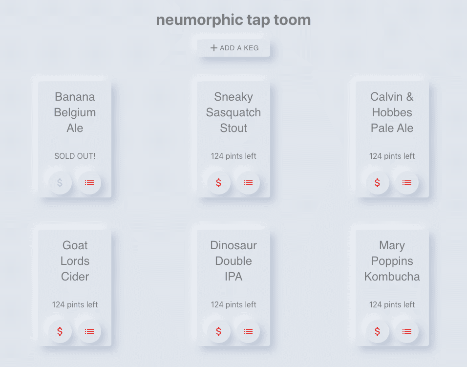 Neumorphic Tap Room